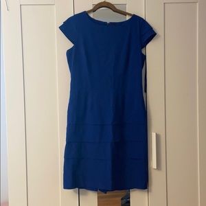 Blue Cap-Sleeved Dress
